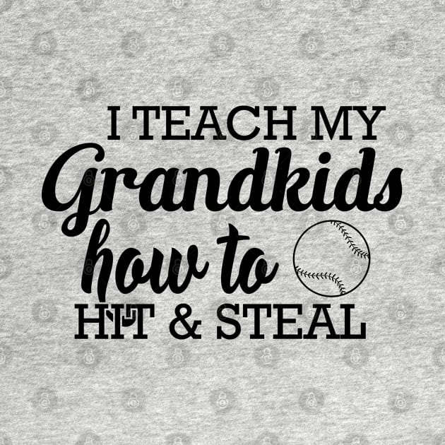 Baseball softball Grandma - I teach my grand kids how to hit and steal by KC Happy Shop